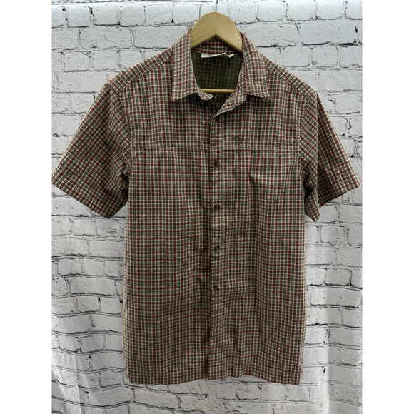 Fjallraven Svante Seersucker Short Sleeve Button Down Shirt Men's M Plaid - Picture 1 of 9